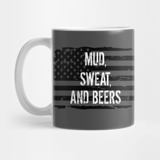 Mud Sweat and Beers Distressed Flag Mug